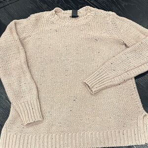 Ann Taylor Light Tan Crew Neck Sweater